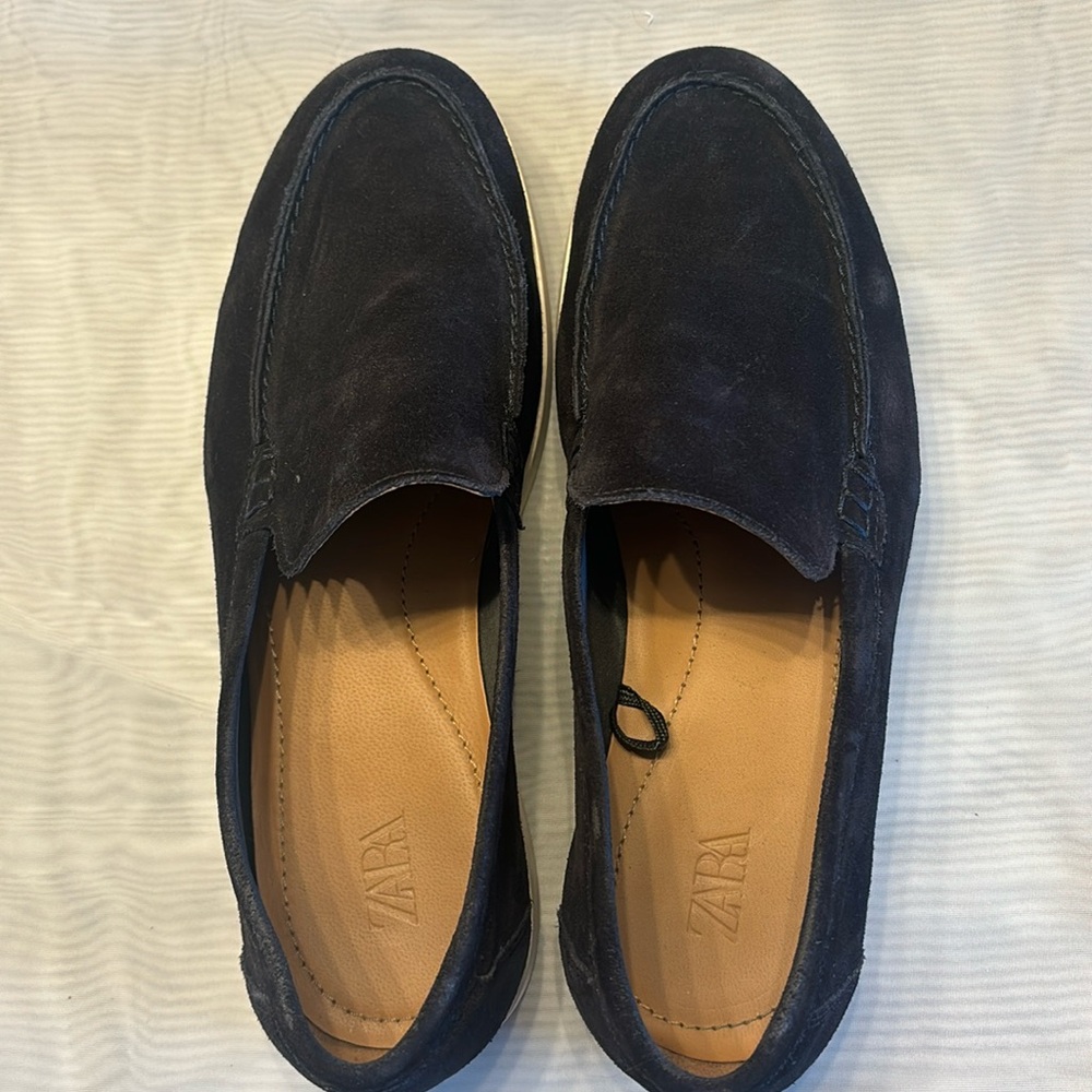 Zara- Black suede men Loafers.